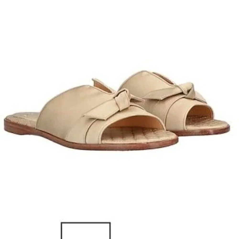 ALEXANDRE BIRMAN womens size 8.5 Clarita bow-embellished satin slides